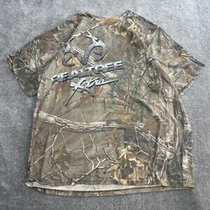 Y2K Realtree Graphic‎ Camo Tee Shirt Size XL Skater 2000s Baggy Outdoors